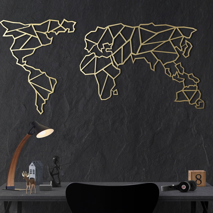 Wallity World Map - Gold Wallity World Map - Gold
